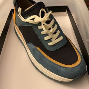 NWT women’s Remy Stretch Neoprene/Suede Navy Naturalizer Sneakers Size 9W